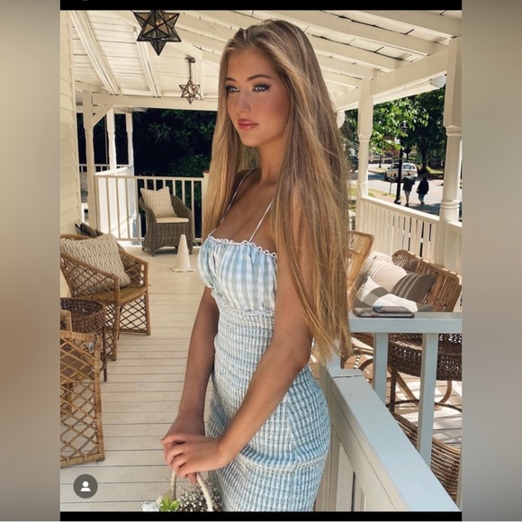 Lovers + Friends smocked gingham, Mini Dress - Picture 4 of 8